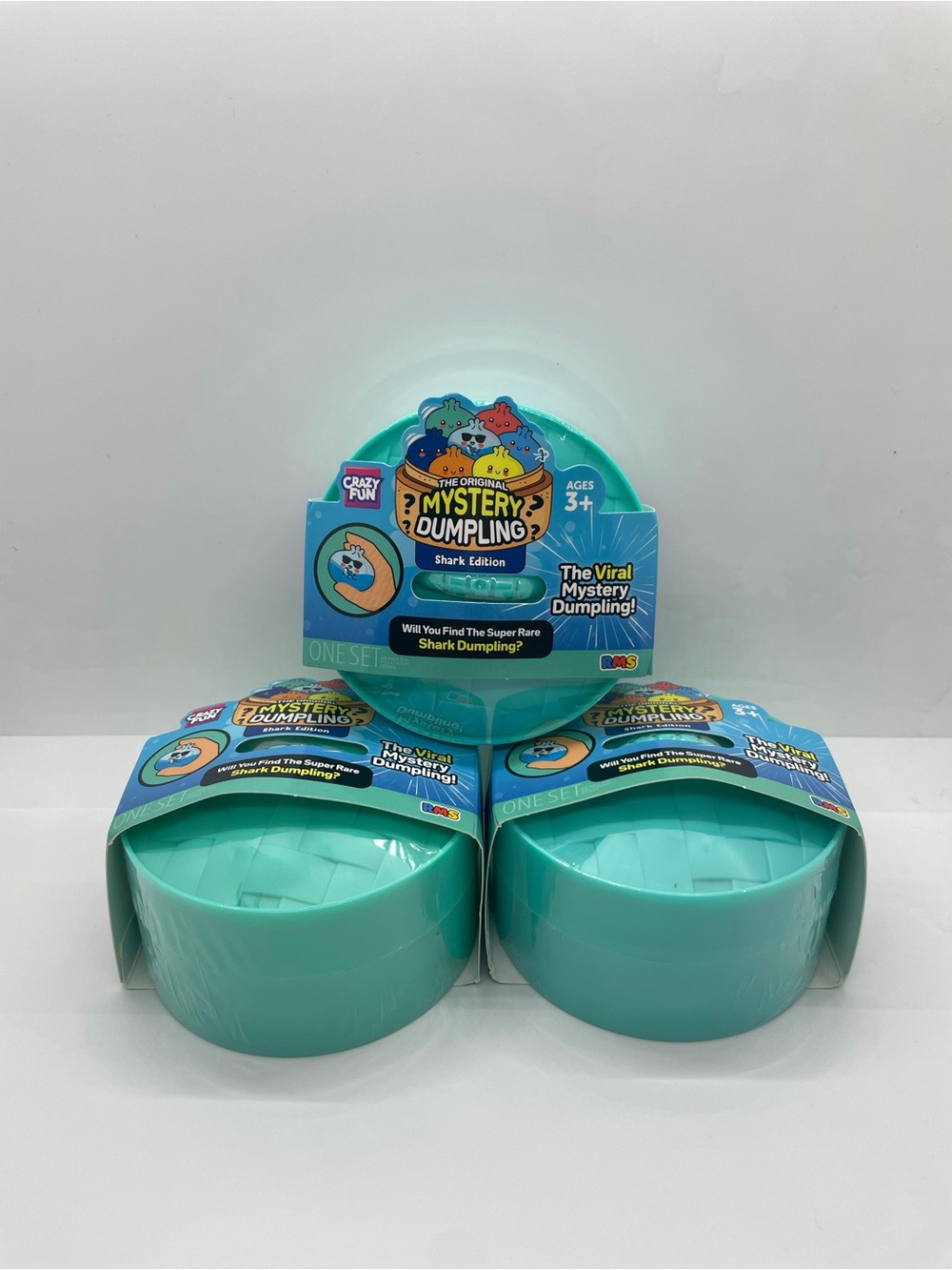 3x Crazy Fun RMS Mystery Dumpling Shark Surf Edition Squishy Bun